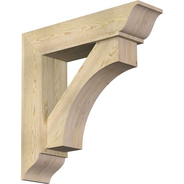 Ekena Millwork Westlake Traditional Rough Sawn Bracket w/ Offset Brace, Douglas Fir, 8"W x 32"D x 32"H BKT0806X32X32WTL01RDF - main